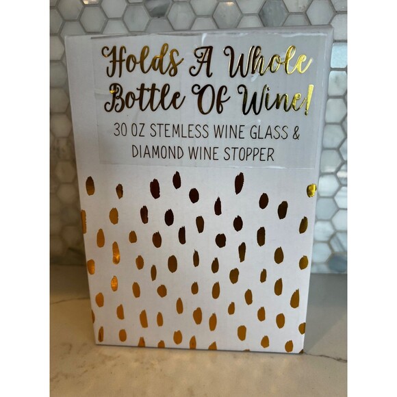 Oversized  This is my Wedding Planning 30 Ounce Wine Glass & Stopper NEW IN BOX - Picture 5 of 7
